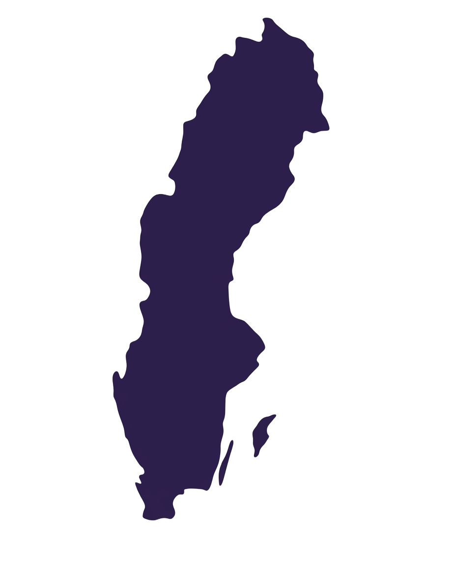 Sverigekarta med aktiva regioner