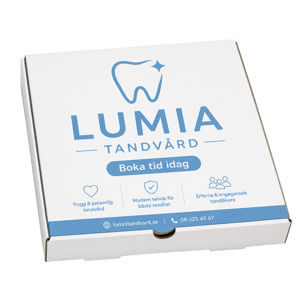 Lumia Tandvård pizzakartong